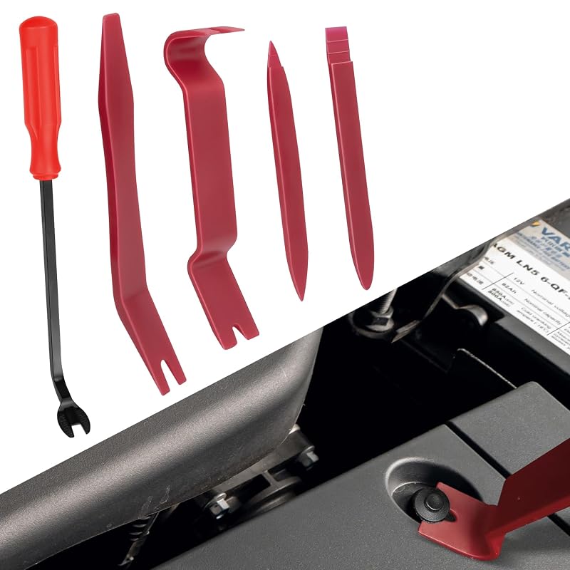 Kit de Ferramentas para Remoção de Acabamentos Automotivos QZTYTY em Nylon, Extrator de Presilhas e Painéis, 5 Peças