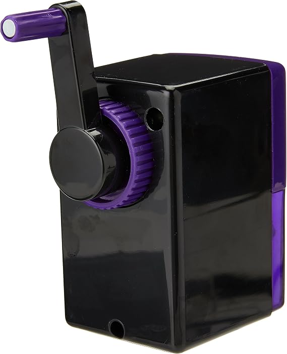 Swordfish ‘Pointi’ Desktop Manual Pencil Sharpener with Helical Blade and Auto Stop Function [40235], black