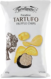 TartufLanghe Black Truffle Chips – Gourmet Italian Potato Snack, Gluten-Free, Vegan, Nut-Free Black Truffle Potato Chips for Unique Appetizers, Tapas, Dips, & Charcuterie - 3.53 oz (Pack of 1)