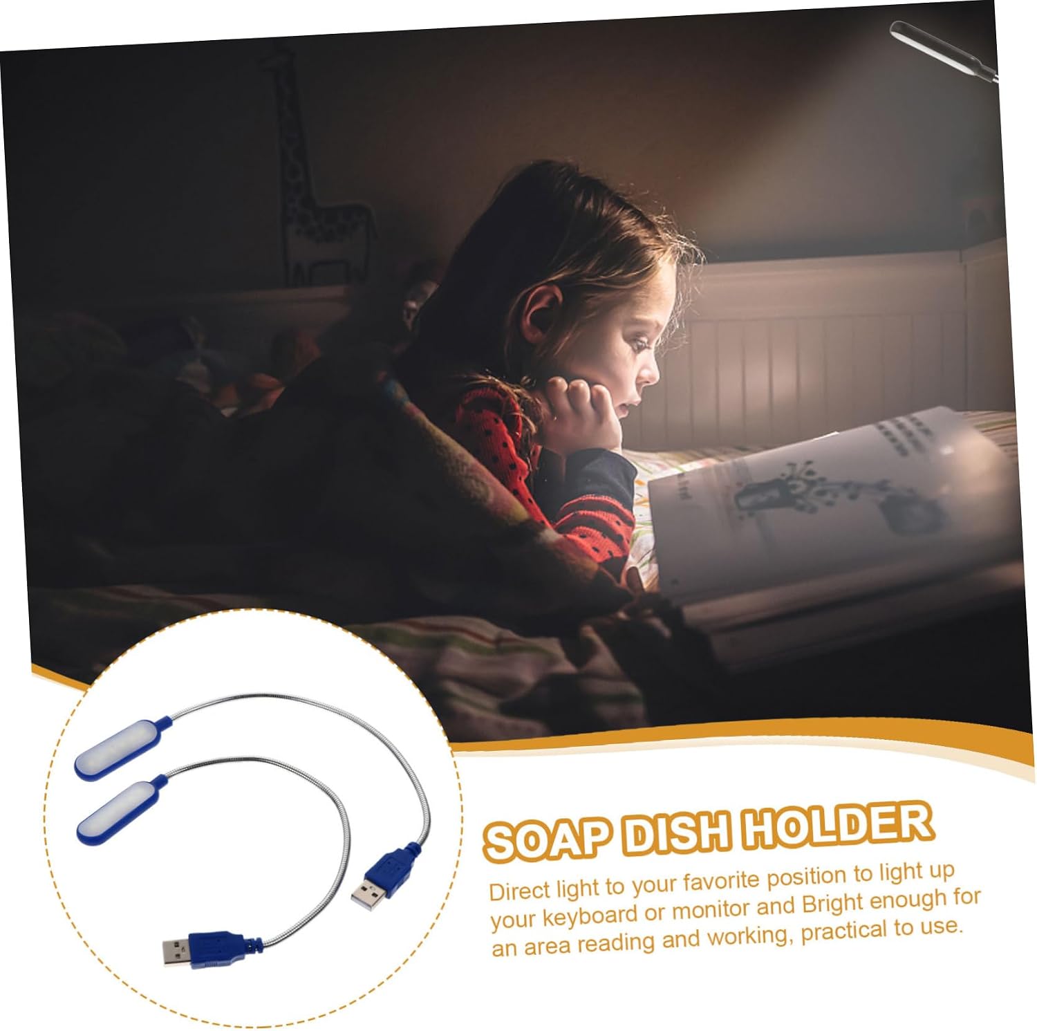 VILLCASE 2Pcs Portable USB Laptop Lamp Mini Reading Light with Flexible Gooseneck and Design for Home Office Study Travel and Camping