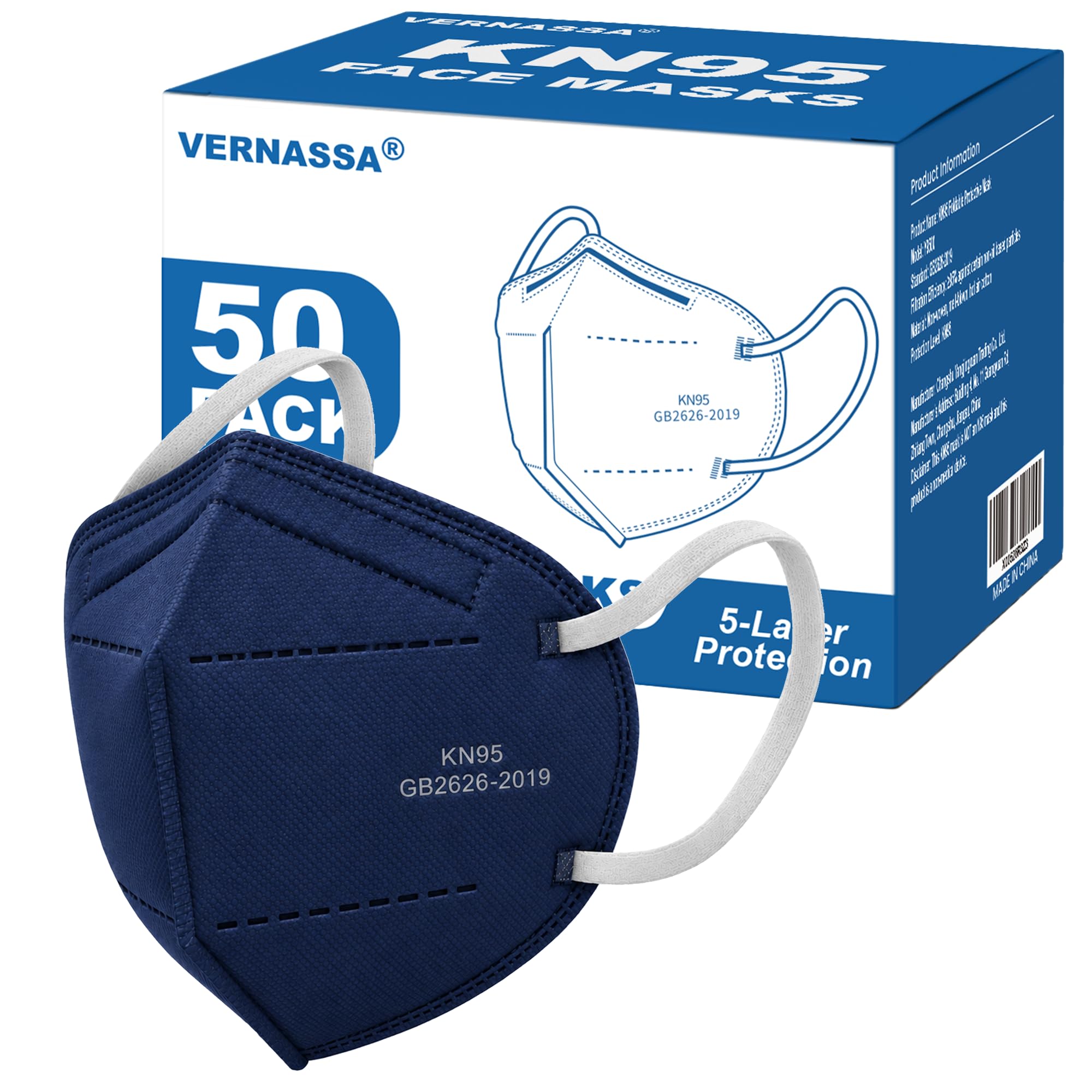 コンプリートベースマスク(ブルー)ver.2 Amazon.com: VERNASSA Navy Blue KN95 Face Masks 50 Pack, 5-Layer