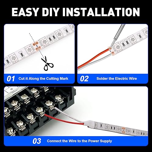 Miniatura 5 de JUIOHAKY Tira de luces LED marinas, pontón, lancha, tira de luces LED de 12 V, impermeable, luces LED para lancha, luces interiores de lancha, luces