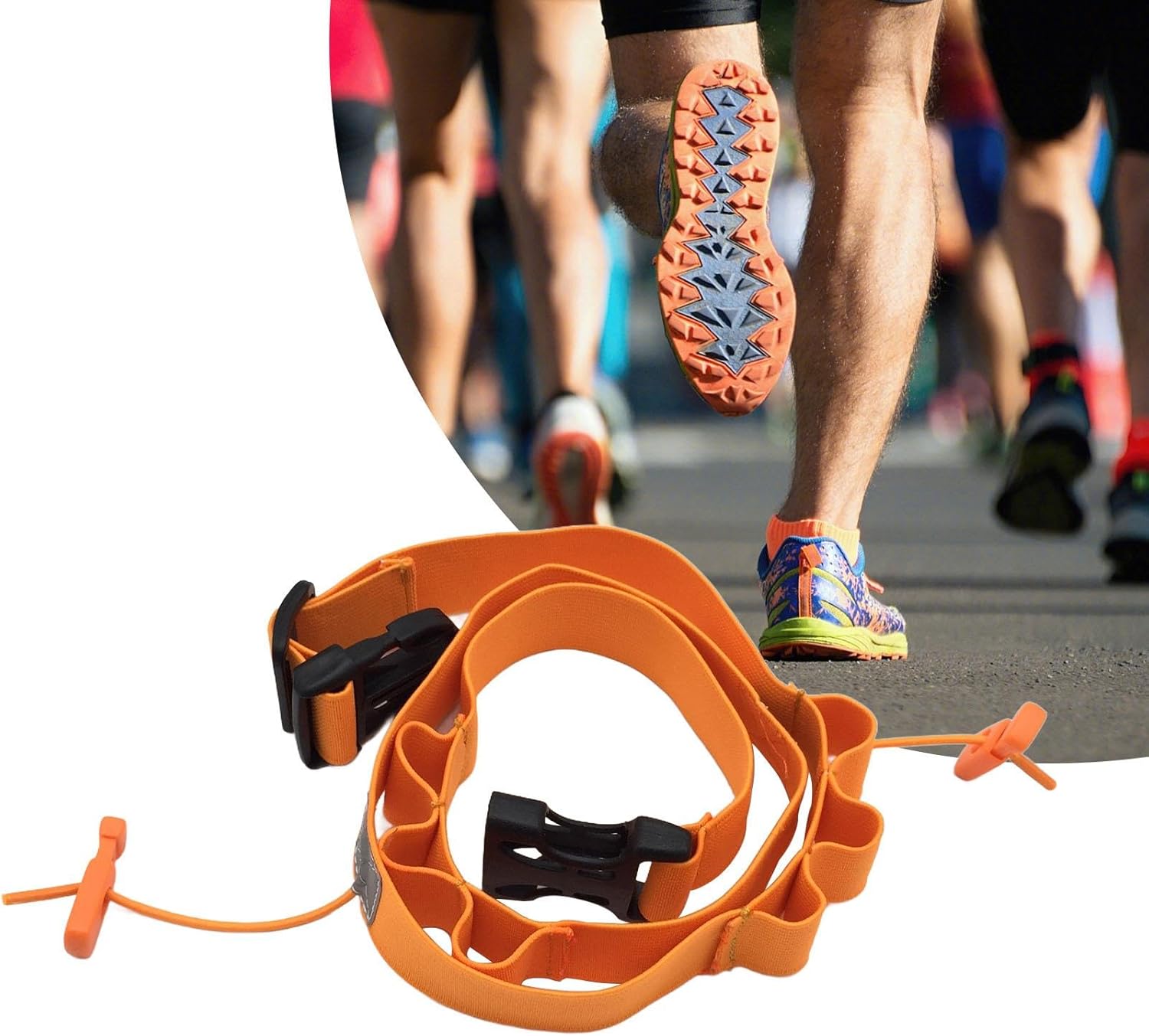 CALANDIS™ Running Triathlon Cycling Number Belt Bib Holder Race Belt for Cycling Adult Orange | Running Belts | Fitness Equipment & Gear | Fitness Running & Yoga