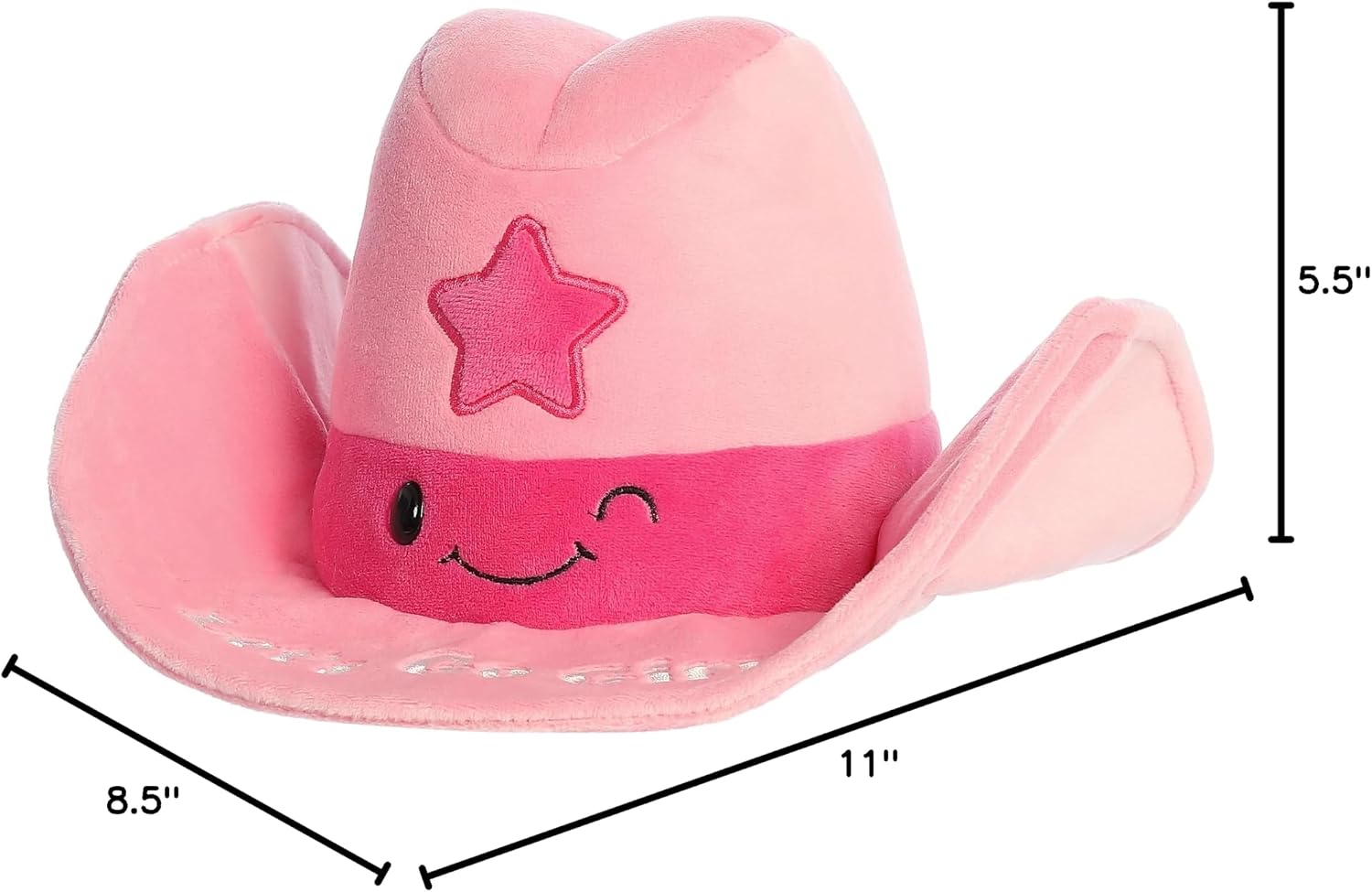 Aurora® Witty JUST Sayin'™ Let's Go Girls Cowgirl Hat™ Stuffed Animal - Expressive Characters for Decorative Charm - Quirky Birthday Gifts for Kids and Adults - Pink 11 Inches