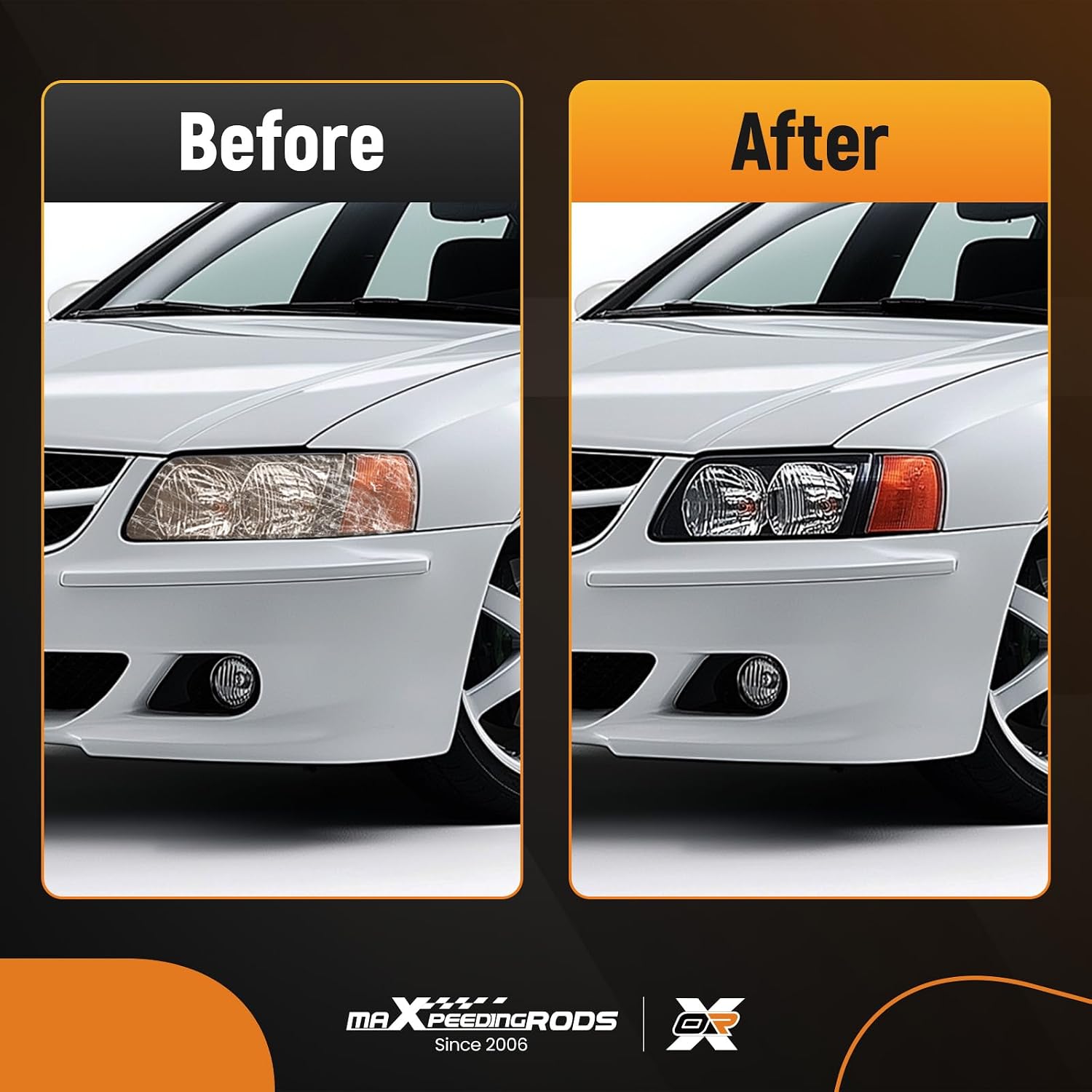 maXpeedingrods 2PCS Pair Headlight Lens Cover for BMW 1 Series E81 E82 E87 E88 1M 2003-2011, 63117159301, 63117159302, 63126924487