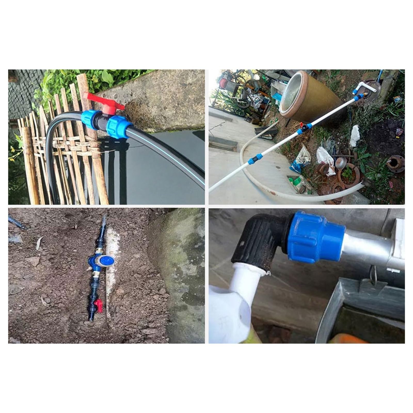 Sdoppiatore dell'acqua per tubi in PVC PE da 25 mm, connettore rapido per irrigazione da giardino, raccordo a T in plastica per sistemi di tubi dell'acqua agricoltura, durevole e facile da usare