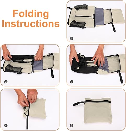 Miniatura 7 de MOSISO Mochila de senderismo ligera pequeña mochila de viaje plegable para senderismo, bolsa de hombro plegable con bolsillo frontal vertical