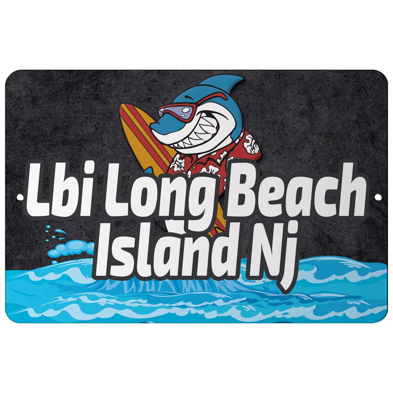 Makoroni - LBI Long Beach Island Nj Surf Surfing Beach 8x12 inc Aluminum Decorative Wall Street Sign