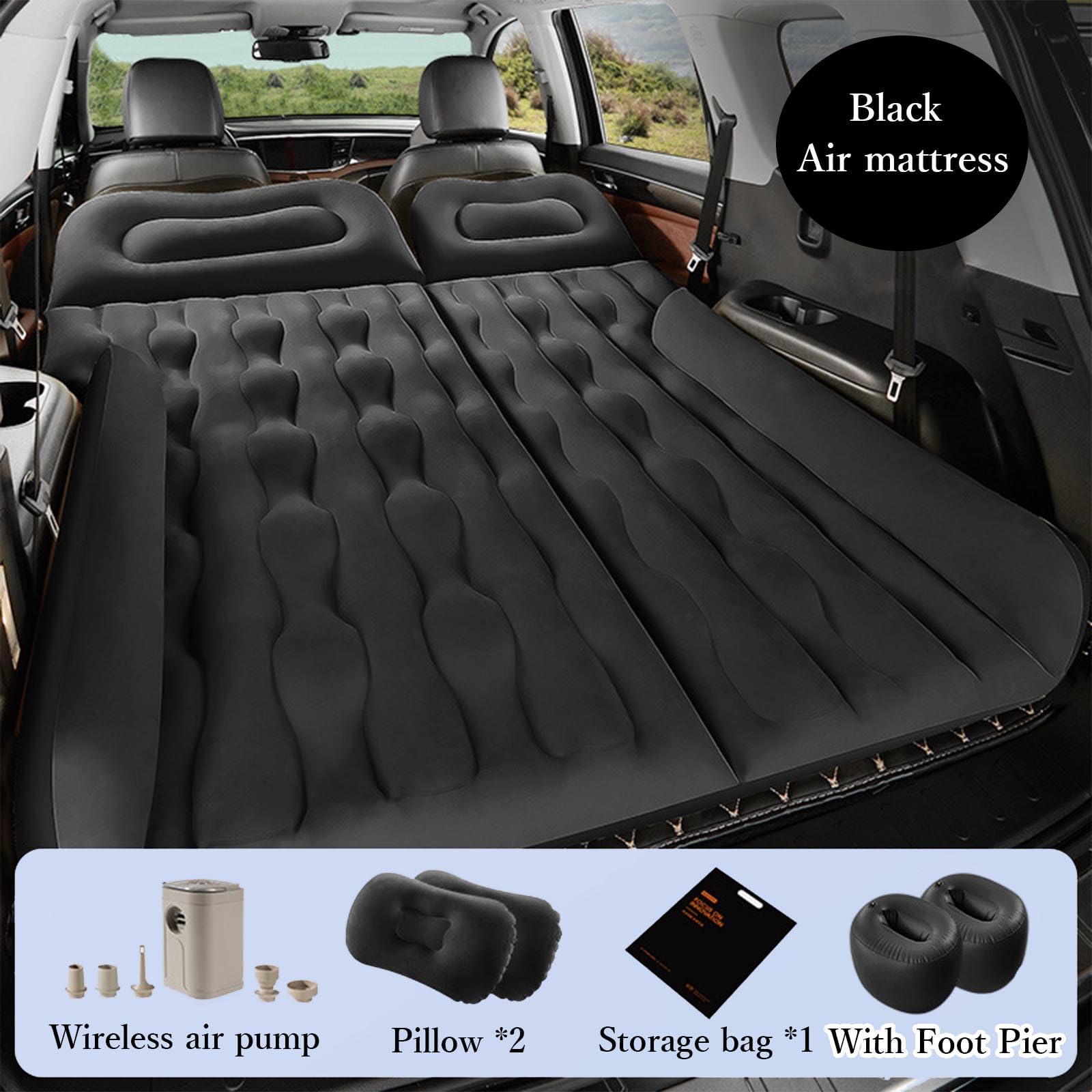 materac dmuchany do samochodu dla Dodge Grand Caravan SE Minivan 2010-2020, przenośne dmuchane łóżko do bagażnika, tylnej kanapy, powierzchnia flokowana, do kempingu, podróży dla SUV-a, MPV