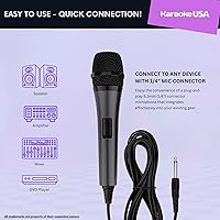 Vista 2 de Karaoke USA Micrófono dinámico profesional M187 (cableado), negro