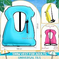 Vista 2 de Jerify Chaleco inflable de esnórquel para adultos, chaleco de seguridad de ajuste para natación, chaquetas portátiles para kayak, chalecos