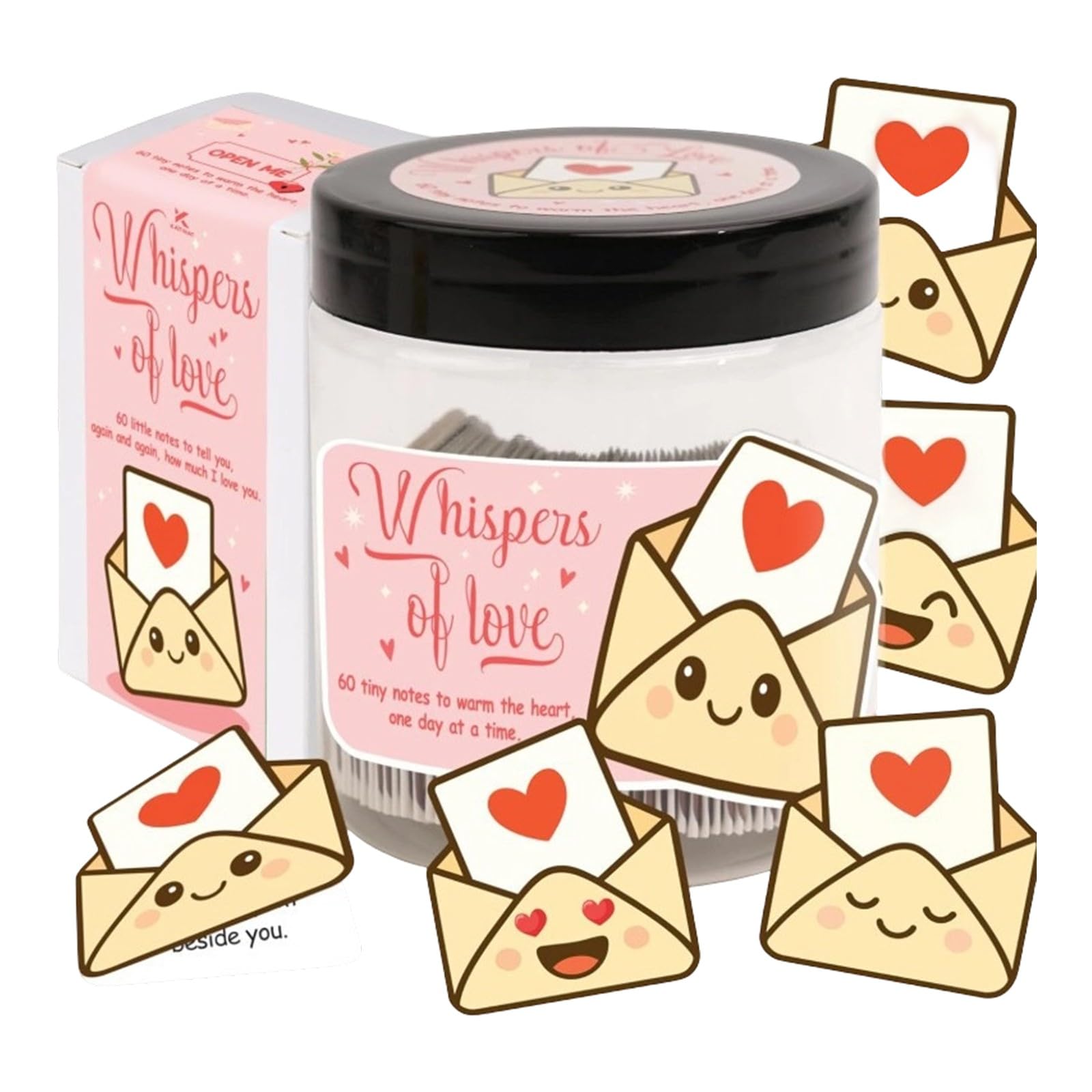 Buxuaaaa 60 Delicate Handheld Greeting Cards White Cardstock Messages Card with Jar Special Day and Anniversaries Affirmation Cards