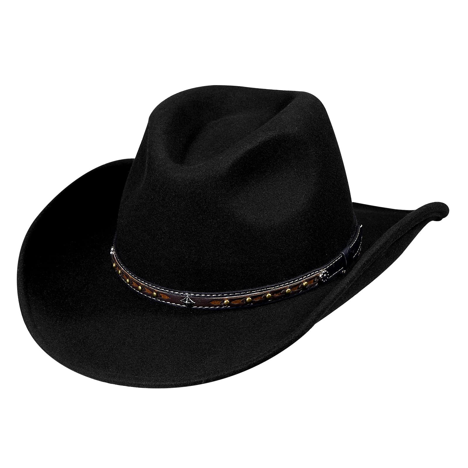 MIX BROWN Water-Resistant Felt Cowboy Hat