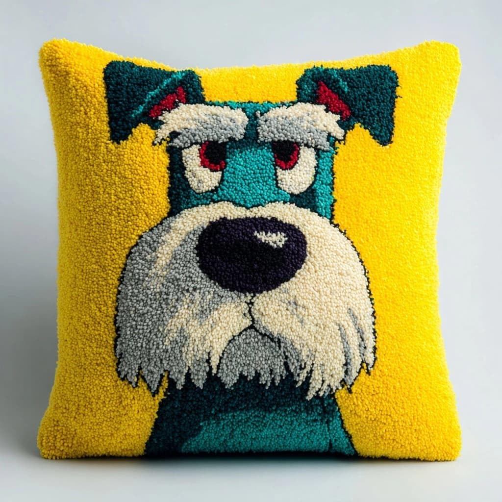 Henypt Latch Hook Cushions Kits Dog