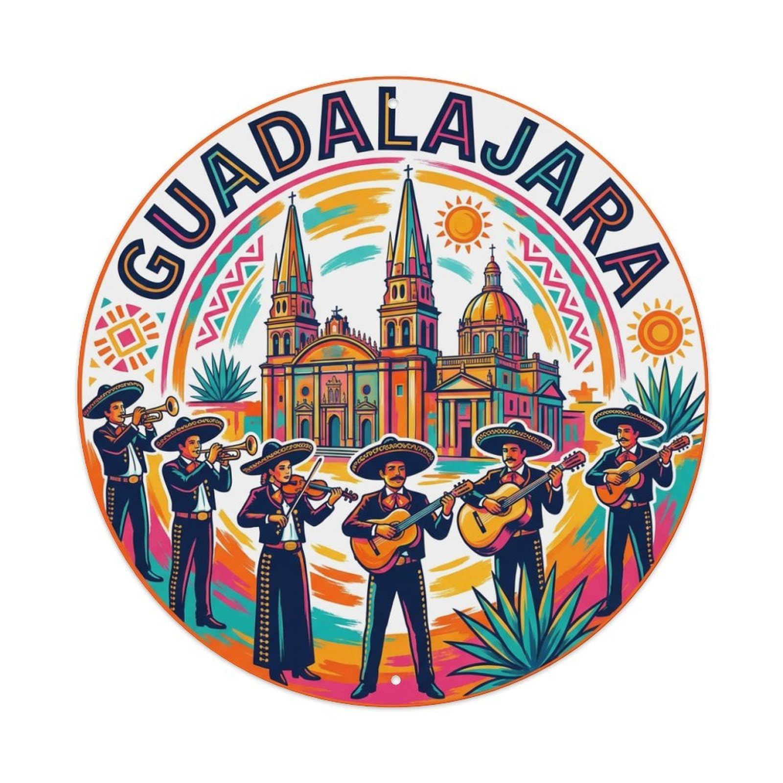 Retro Travel Mexico Guadalajara Metal Tin Sign