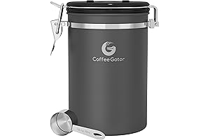 Coffee Gator Stainless Steel Airtight Coffee Bean Storage Container Canister