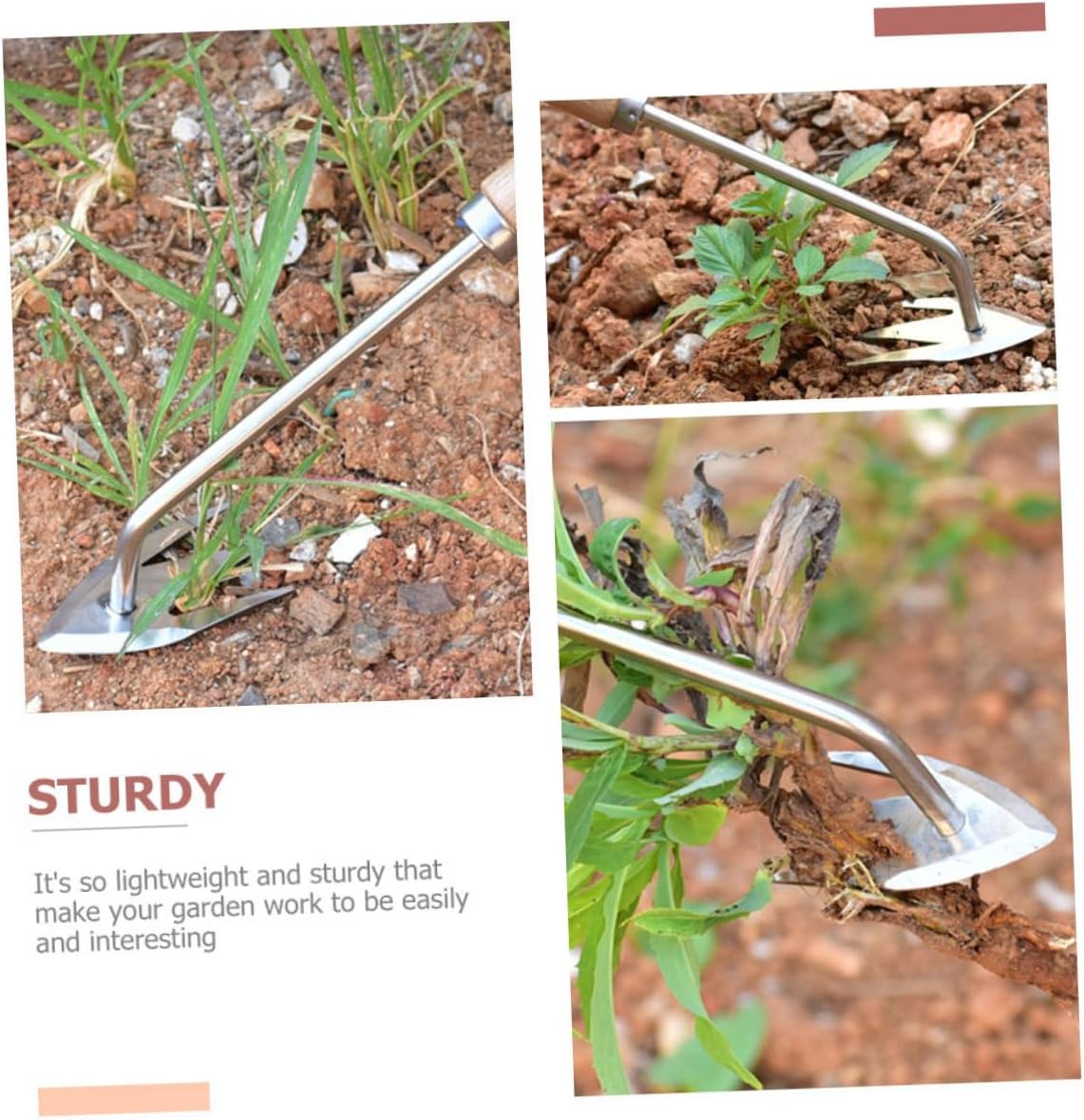 BESPORTBLE 3pcs Portable Hand Weeder Tool Wooden Handle Multi-Function Garden Puller for Removing and Roots Effortlessly and Design for Lawn and Garden Care