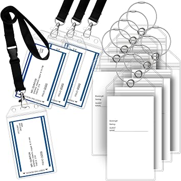 GreatShield Cruise Luggage Tag Holder 8 Pack + ID Holder with Lanyard 4 Pack Weather Resistant PVC Zip Pouch & Steel Loop for Princess, Carnival, Holland American, and Norwegian Cruise Line