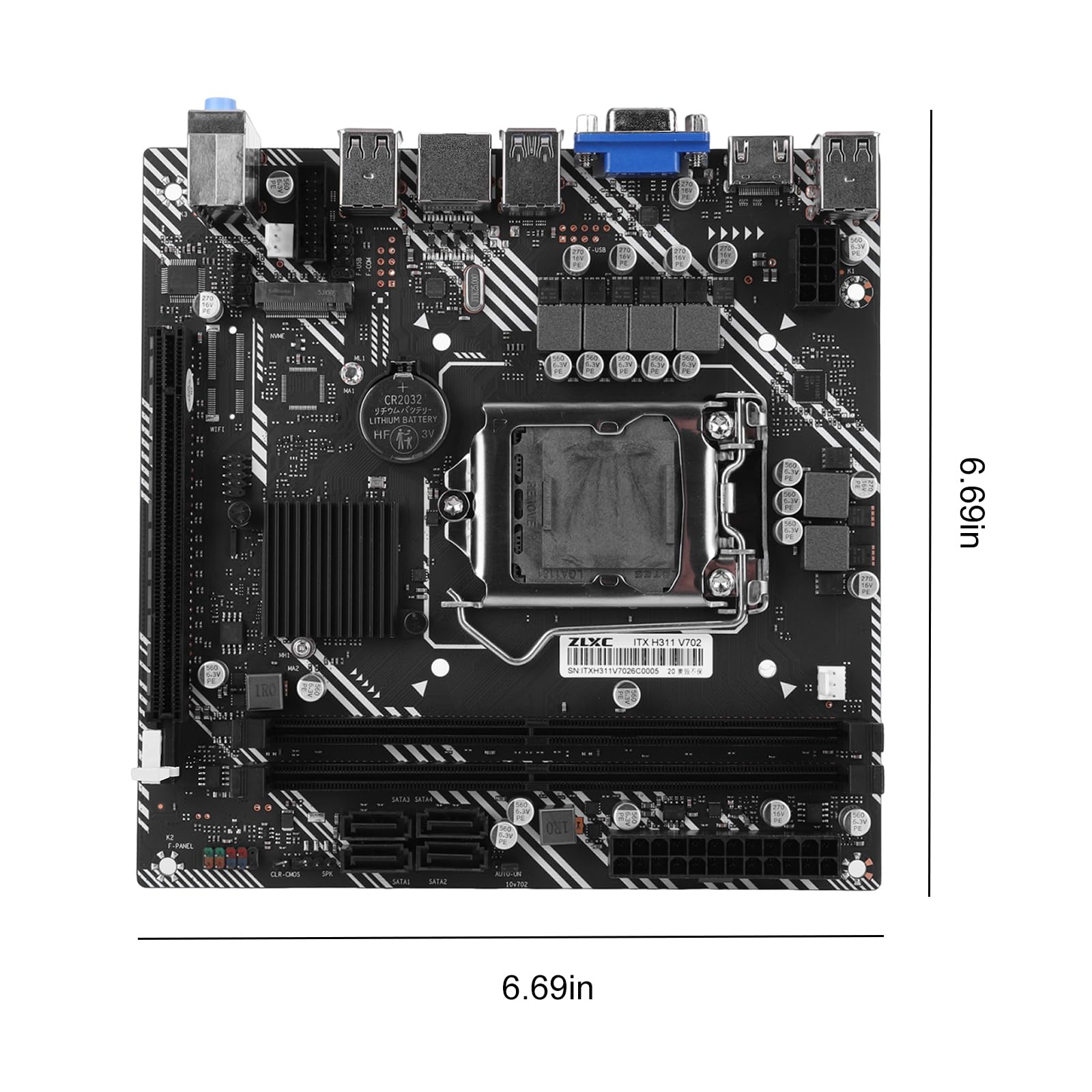 Chipset H311 ITX Scheda madre DDR4 + M.2 NVME Upgrade Compatibile con LGA 1155 Intel CPU LGA 1155 Socket Scheda madre solo per uso desktop