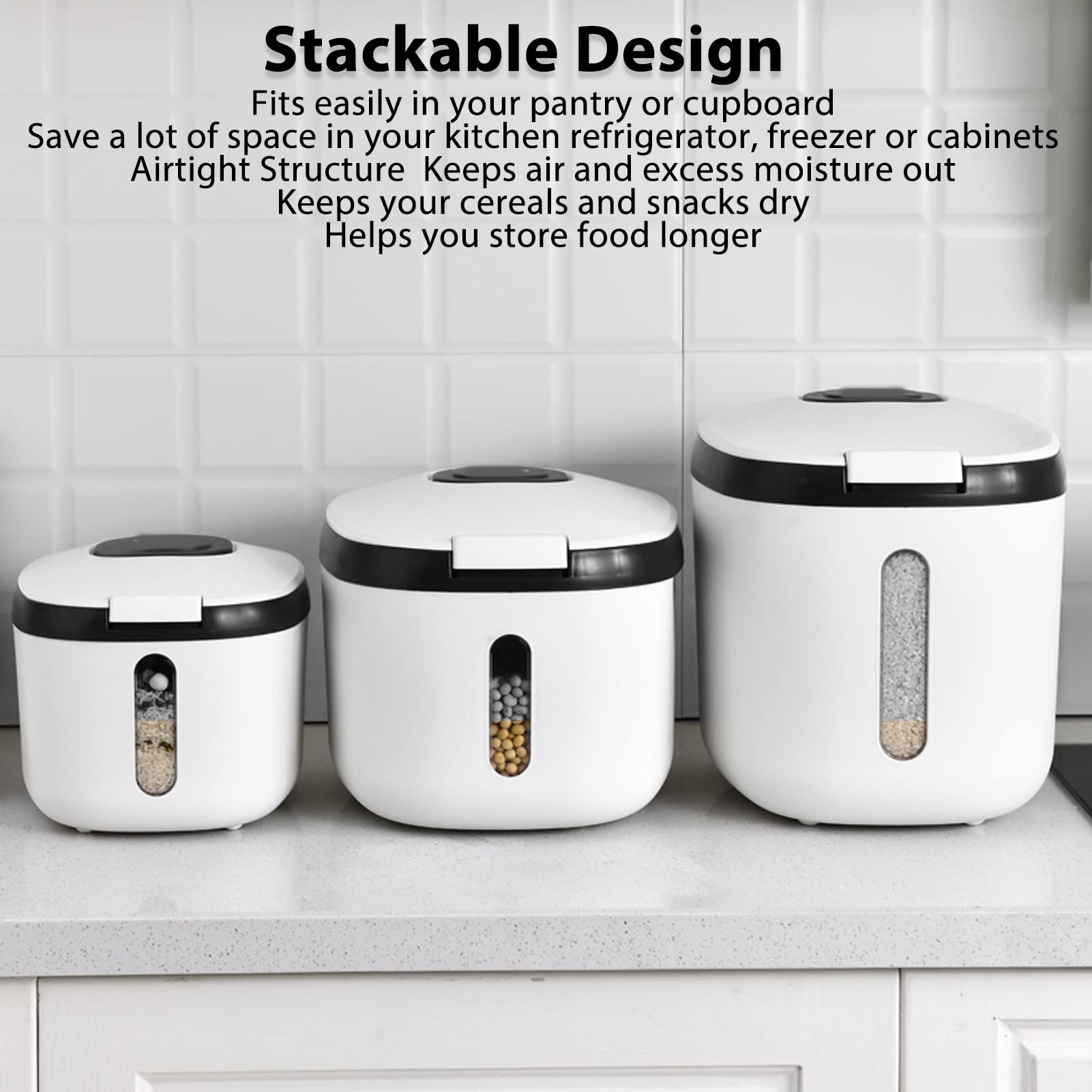 Seau De Stockage Hermétique Pour Riz 5kg - Récipient Métal Avec Couvercle étanche - Idéal Céréales, Farine, Aliments Secs