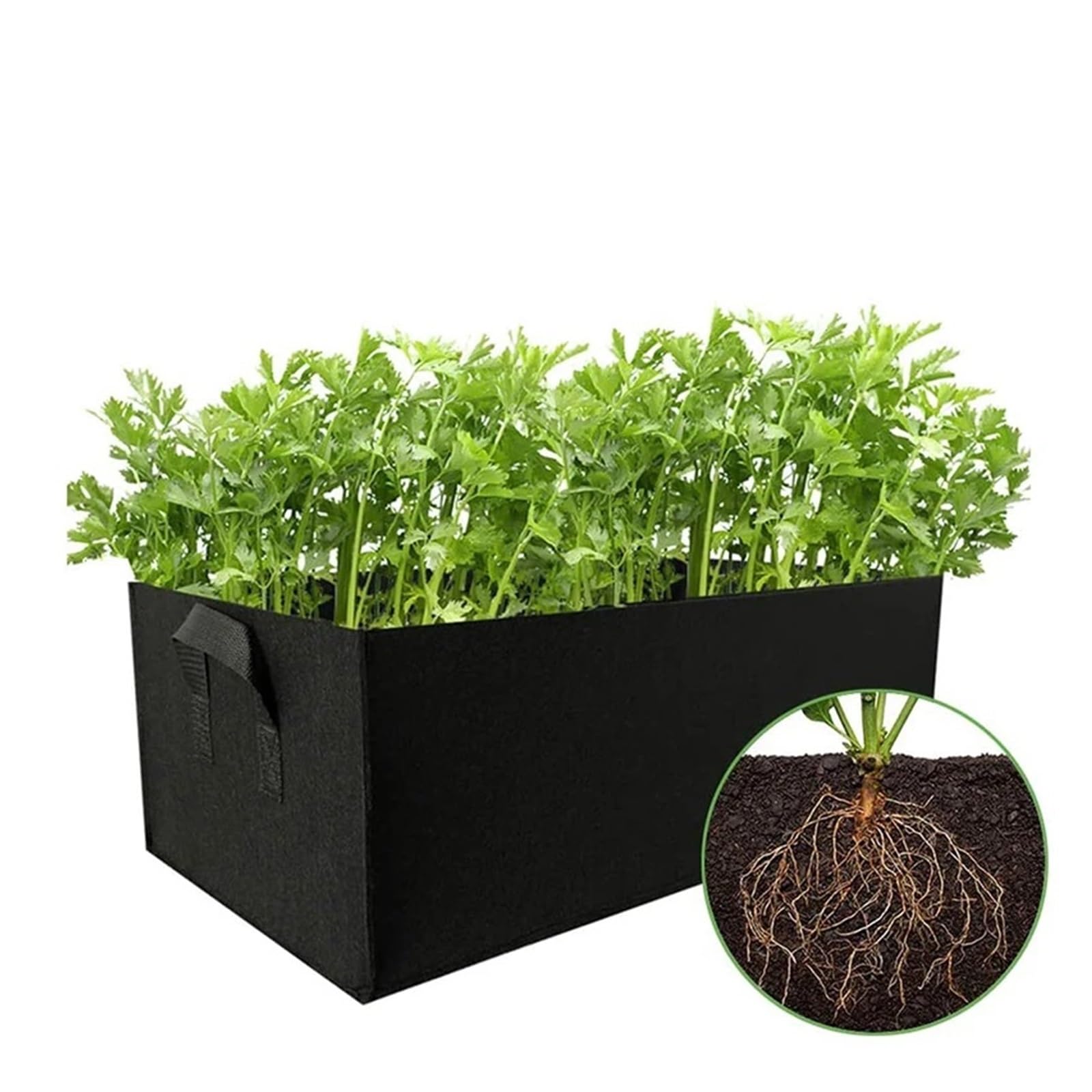 Borsa for piante in feltro Contenitore for vaso da fiori for coltivazione giardino(Green,31Gallons100x60x20cm)