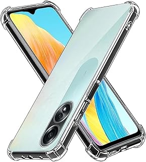( Oppo A38 4G _ A18 جراب خلفي شفاف من السيليكون والبولي يوريثين الحراري المرن الناعم والمطاط المقاوم للصدمات بزوايا مضادة لموبايل اوبو شبكة الجيل الرابع