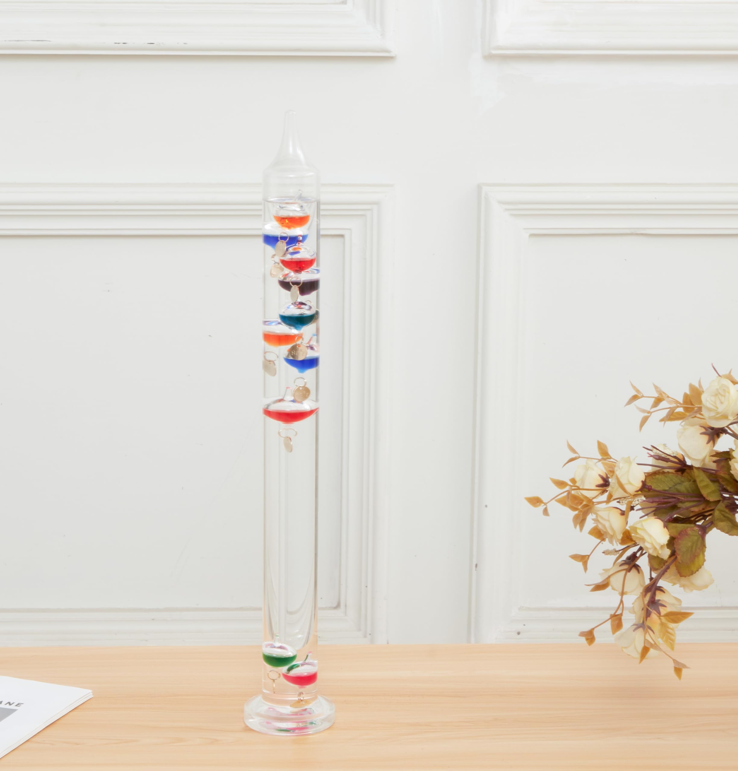 Termómetro Galileo de 20.5 pulgadas con 10 bolas multicolor