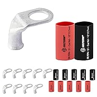 Vista 151 de SELTERM 25 piezas de lengüetas de cable de batería de cobre estañado de grado marino de 2/0 AWG de 3/8 pulgadas, terminales de anillo de calibre 00