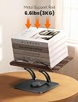 Tounee Support de livre pour la lecture, support de livre réglable avec 360° Base pivotante, support de livre de cuisine pliable avec clips de page élastiques pour partitions musicales, recette, tablette, ordinateur portable