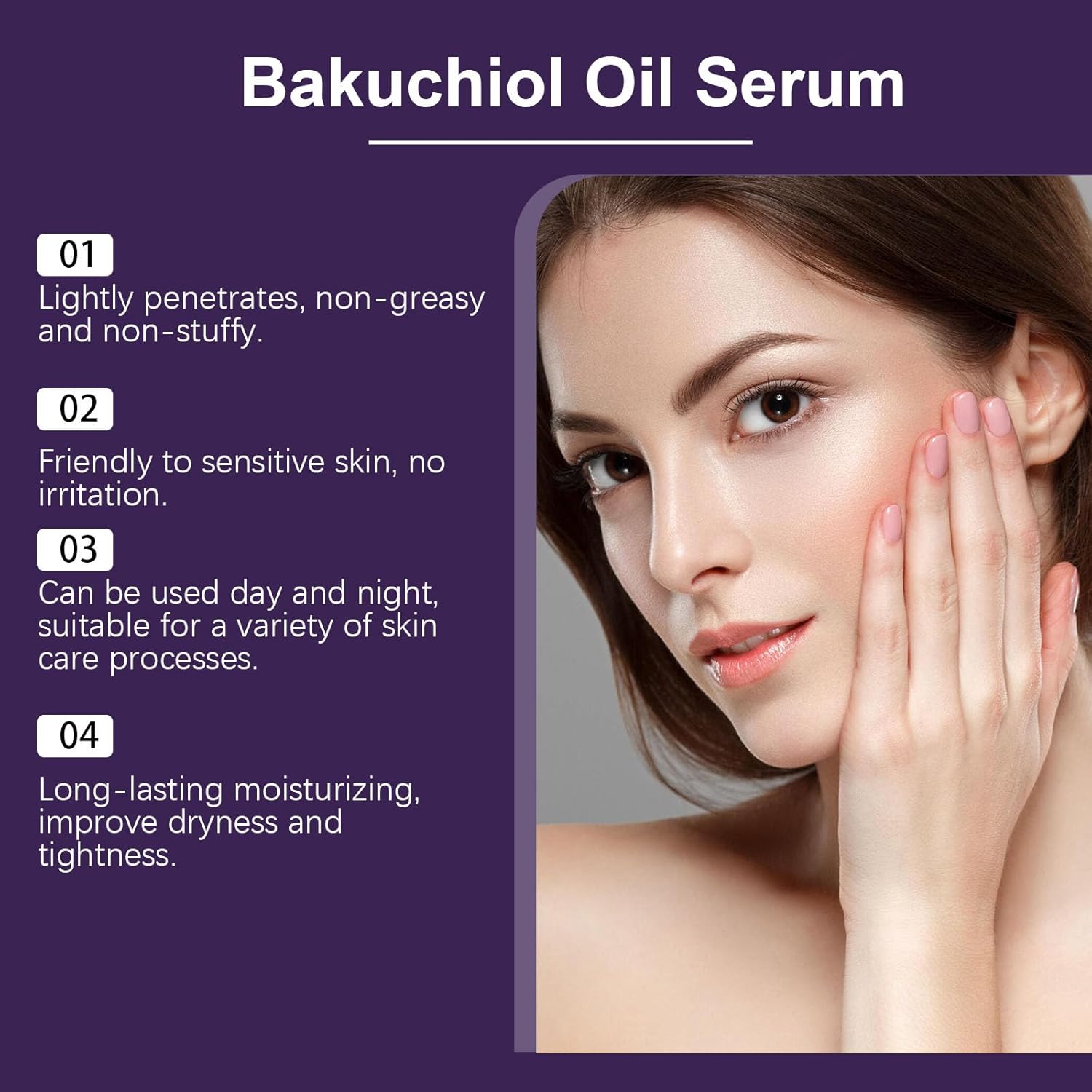 Organic Bakuchiol Oil, Natural Bakuchiol Oil for Face Anti-Aging, Reduce Fine Lines & Wrinkles, Improve Dullness Roughness, Moisturizing Skin, Lightweight Suitable for all Skin Types - Image 3
