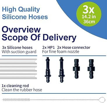 Milk Hose Fully Automatic Coffee Machine Silicone Hose 3x Replacement + HP1 Connection Nipple - Compatible with Jura Coffee Machine Devices