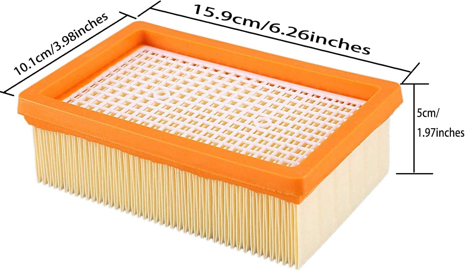 2 Flat HEPA Filters AND 5 Vacuum Cleaner Dust Bags Compatible with Kärcher WD4 WD5 WD6 WD5P WD6P Premium MV4 MV5 MV6 Vacuum Cleaner Code 2.863-005.0 2.863-006.0.