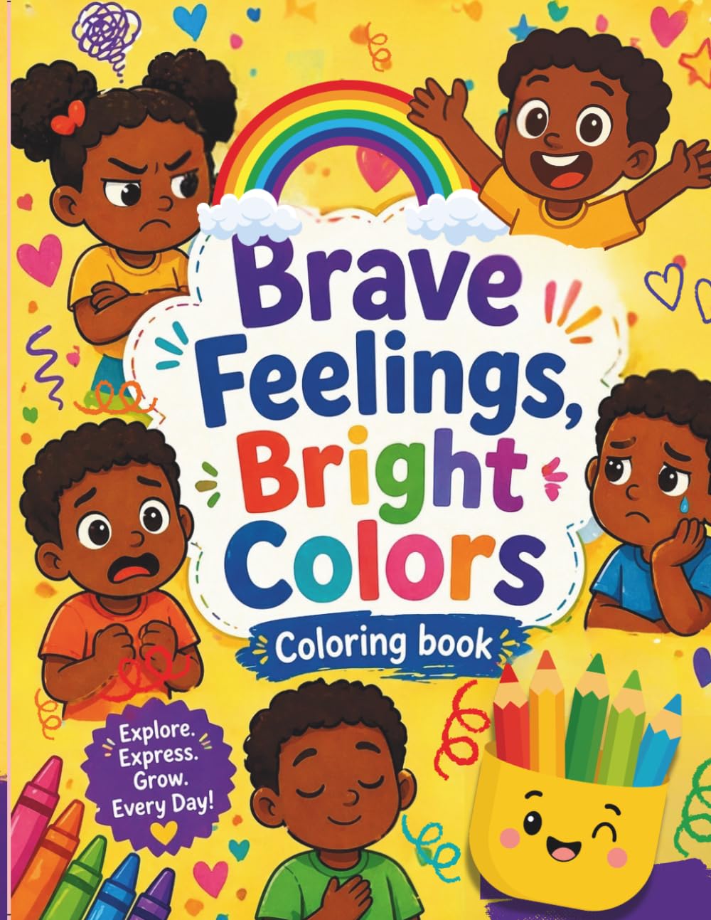 Brave Feelings, Bright Colors: A Fun Emotional Learning Coloring Book for Kids Ages 3–8 | Build Confidence, Express Feelings & Grow Through Creativity