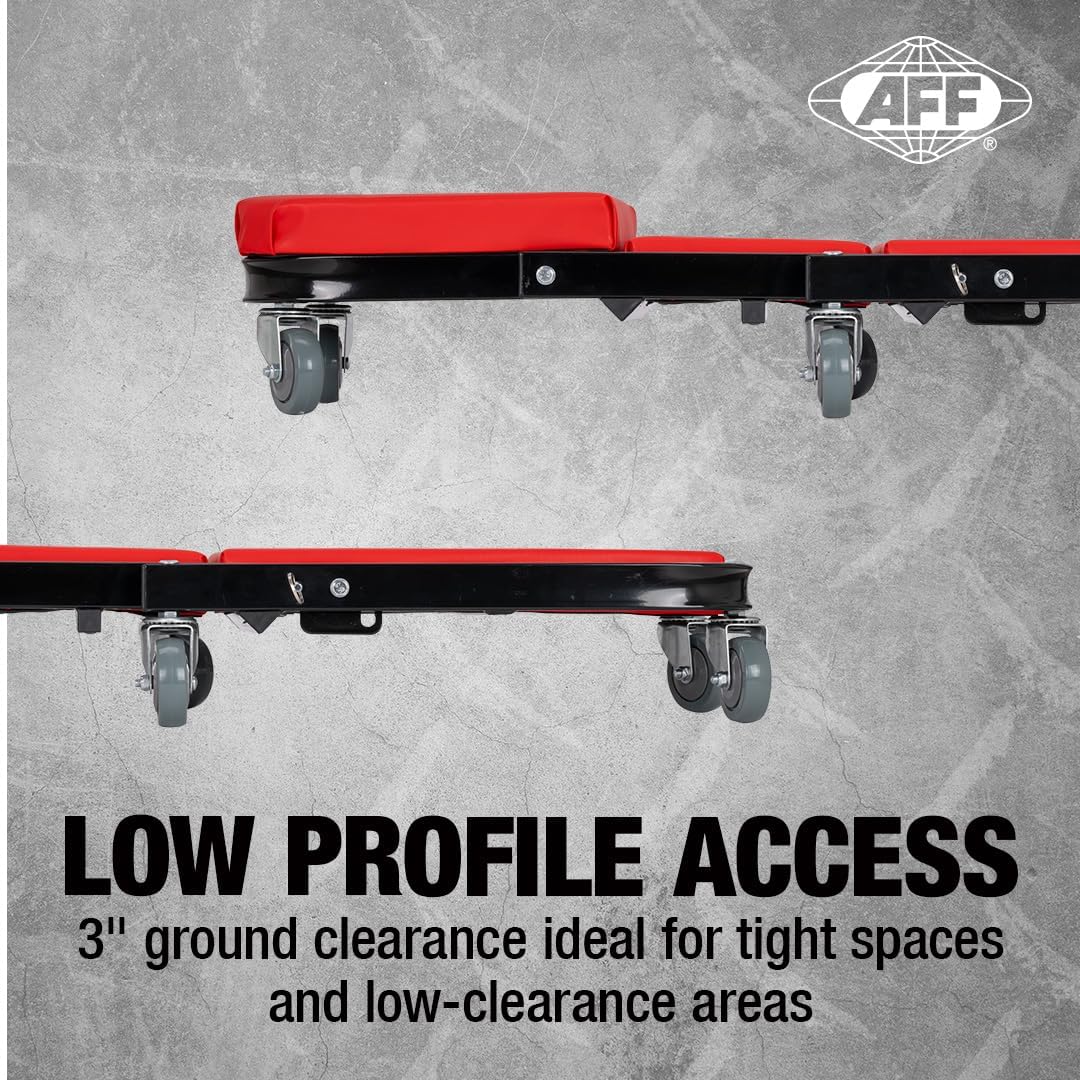 AFF 2-Way Mechanic Creeper & Shop Stool - Heavy Duty Garage Stool with Wheels Converts to Creeper - for Garage & Shop Use