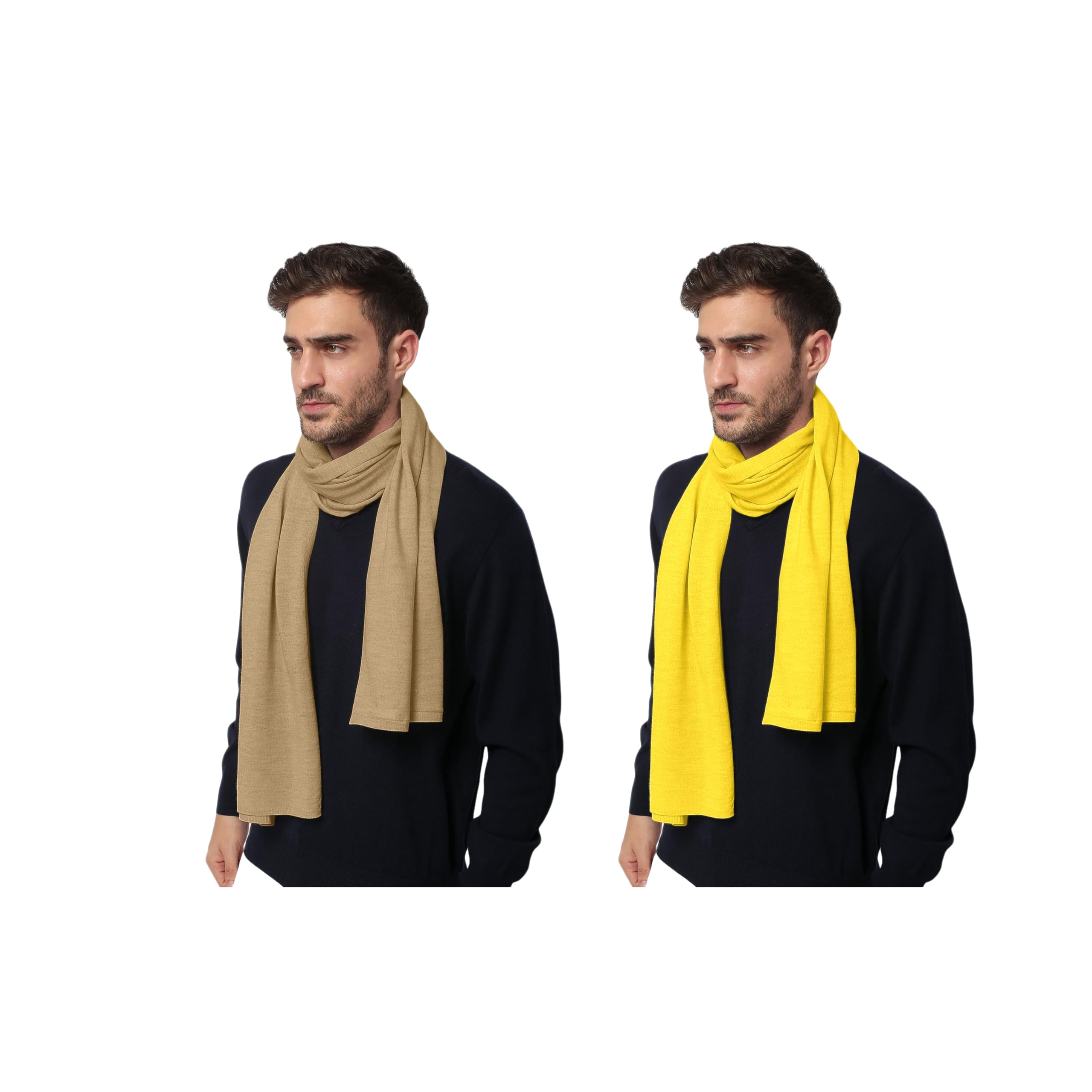 Men's Pure Cotton Muffler & Scarf - Combo Pack of 2 (Free Size, Solid Pattern, Summer & Winter Wear)-picture-51