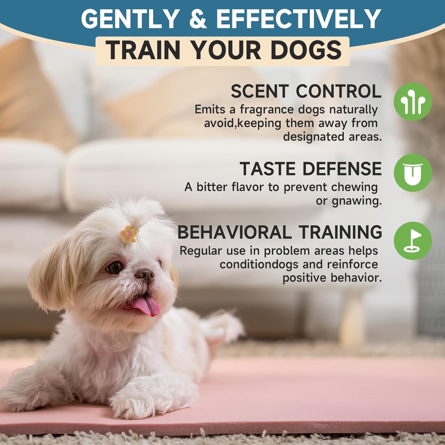VICSOM No Chew Spray for Dogs Dog Calming Chews – Bitter Apple Training Spray for Chewing & Licking Prevention + Stress & Anxiety Relief Chews for Dogs, 6.76 FL Oz + 500 Chews