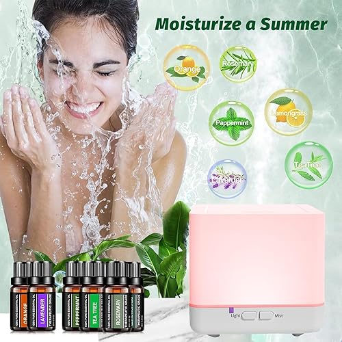 Miniatura 5 de Juego de aceites esenciales puros, juego de 6 aceites de aromaterapia, paquete de 6, 0.39 onzas líquidas (romero, lavanda, hierba de limón, naranja,