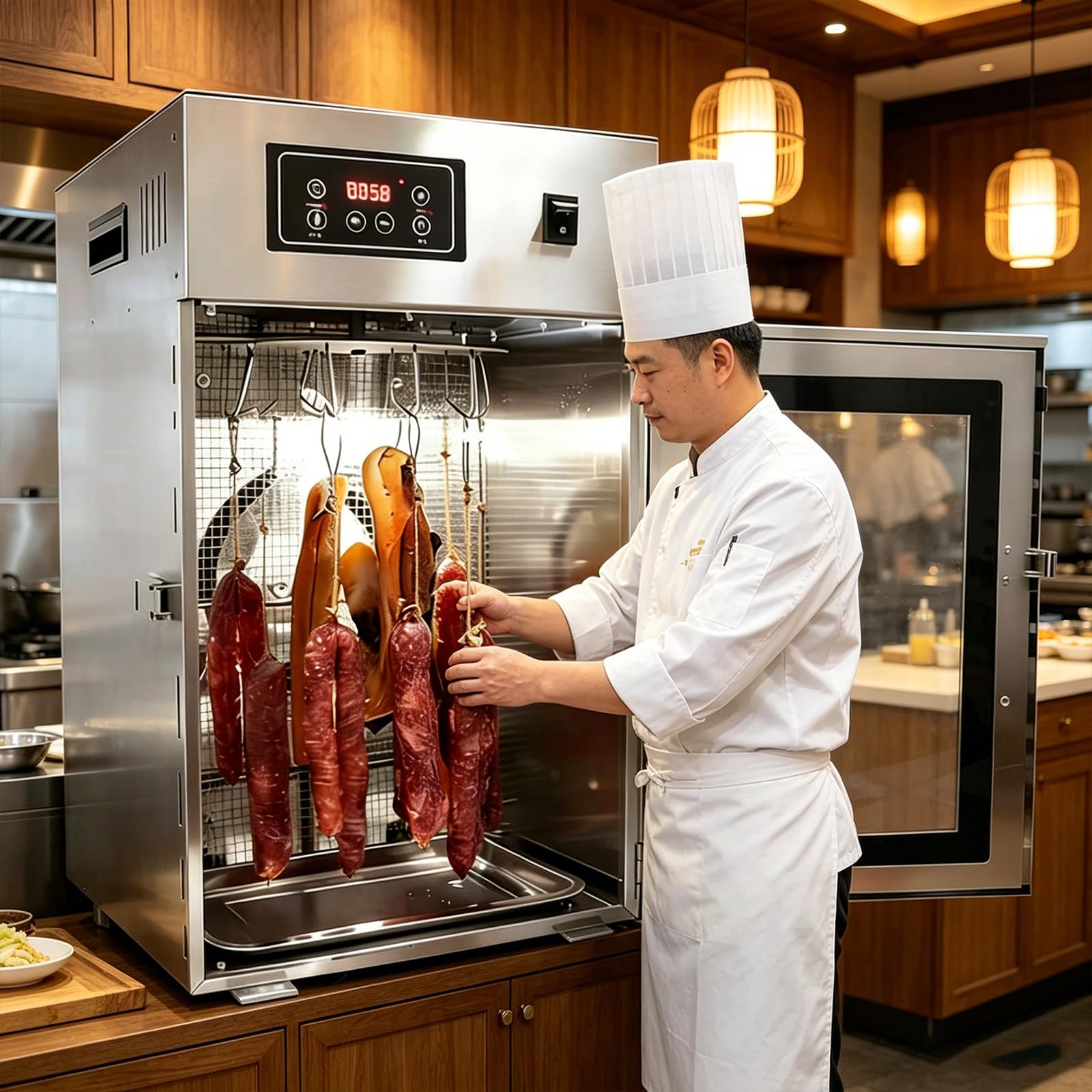 Sunseota Commercial Food Dryer, Rotary Meat Dryer, 800W Stainless Steel Biltong Box Drying Cabinet Dehydrator Machine, Dehydrator for Meat Beef Herb Fruit Vegetable Nut