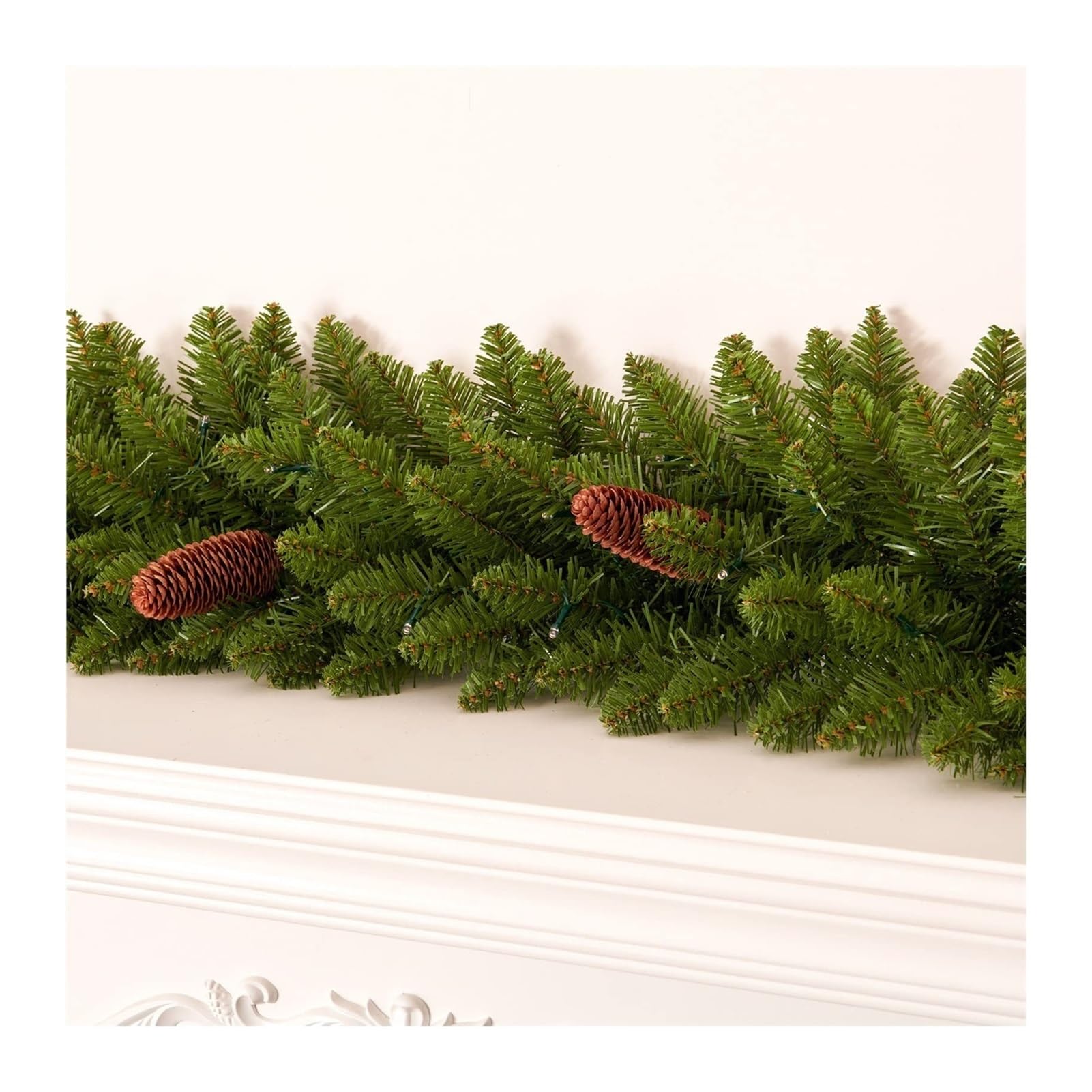 Guirnalda Artificial de Pino, 1,8 m/2,7 m, Enredadera navideña Verde for decoración de Chimenea, Guirnalda Festiva for escaleras, Chimenea, Mesa y decoración del hogar(180cm)