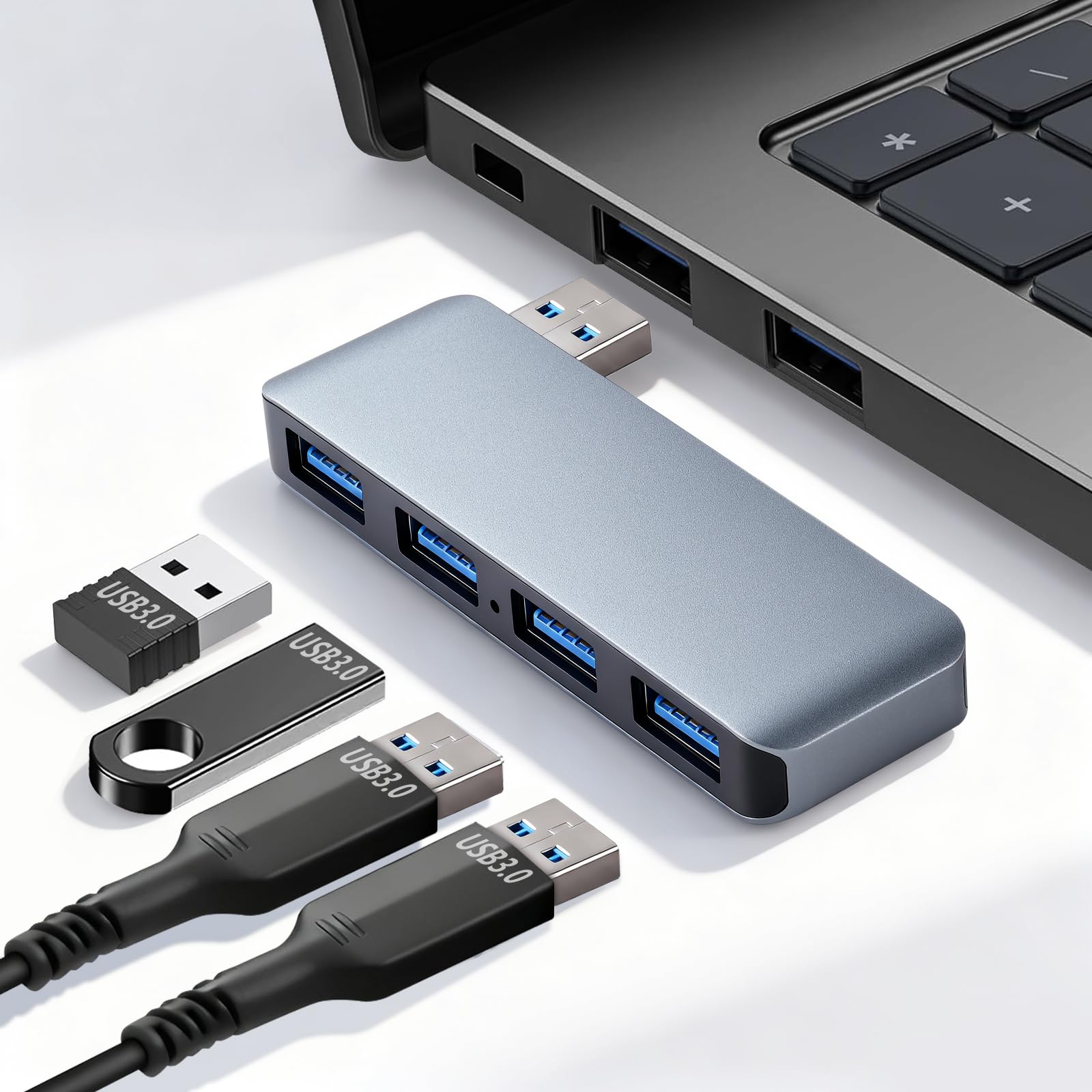 USB 3 0 Hub USB hub for Laptop USB Adapter Cable-Free Design Seamlessly integrates with Your Computer Compatible