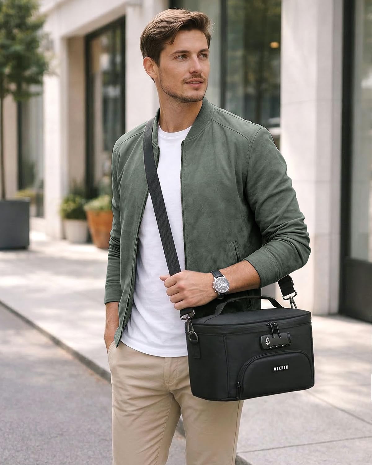 OZCHIN Sac anti-odeurs avec serrure à combinaison, boîte anti-odeurs, accessoires de fumage en fibre de carbone activé, récipient anti-odeurs, excellent cadeau pour la fête des pères, sac anti-odeurs