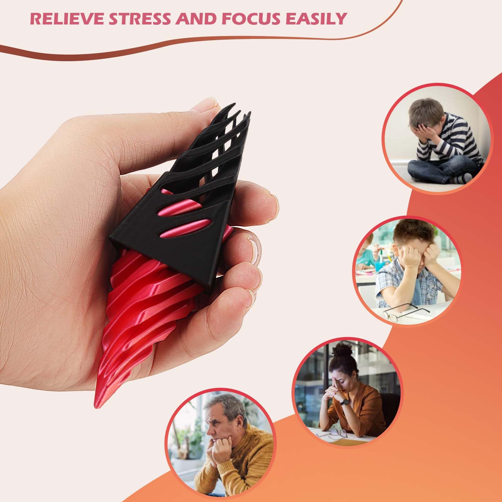 3D Impossible Cone Fidget Spiralen – 3 Stück, Stressabbau Spielzeug, Desktop-Deko, Für Kinder & Erwachsene