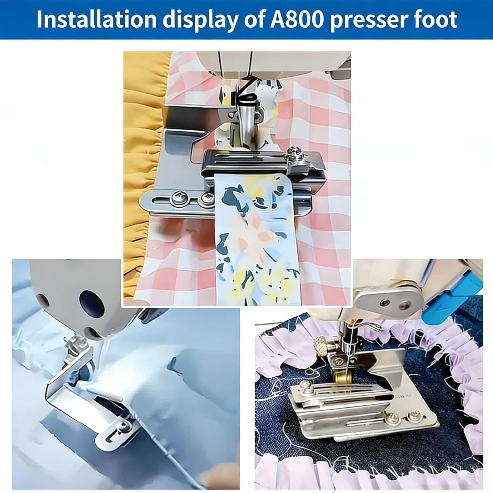 Prensatelas para Fruncir, Accesorio para Máquina De Coser, con Rodillo, Seleccionable A Izquierda O Derecha, Ancho Ajustable, Prensatelas Industrial para Plisado De Máquinas De Coser Left