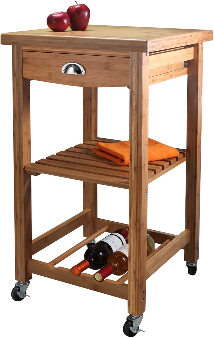 Natural Living Bamboo Kitchen Trolley Amazon.ca Home