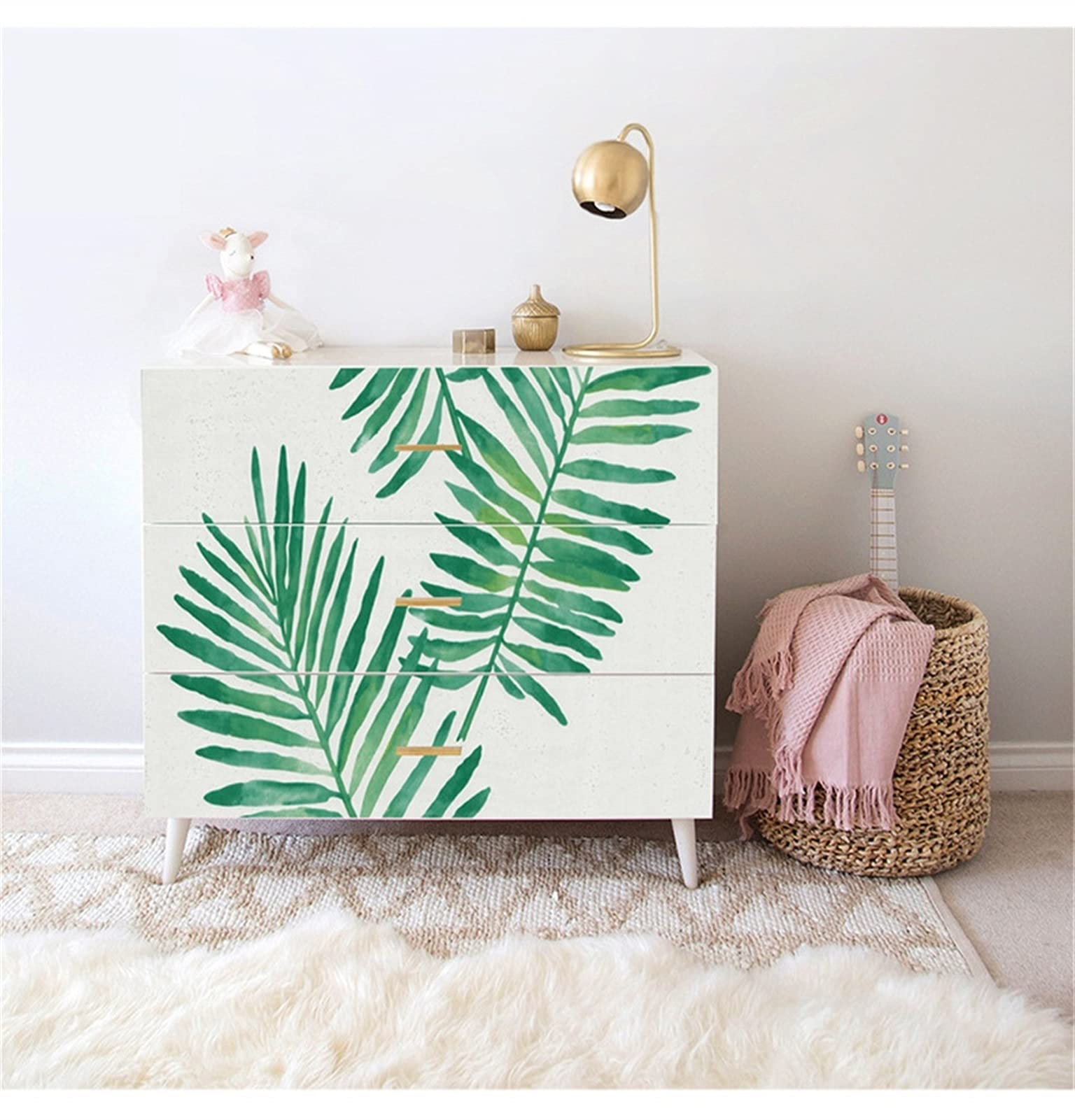Pegatinas de Pared Papel Pintado de Hoja Verde Autoadhesivo removible Bricolaje Pegatinas de Pared Sala de Estar Dormitorio Decoración Art Mural Home Design Adhesivos Pared