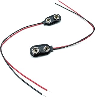 JAM2DAY 9V Battery Connectors - Pack Of 2 Replacement Slim Flexible PVC 9V / PP3 Battery Clips