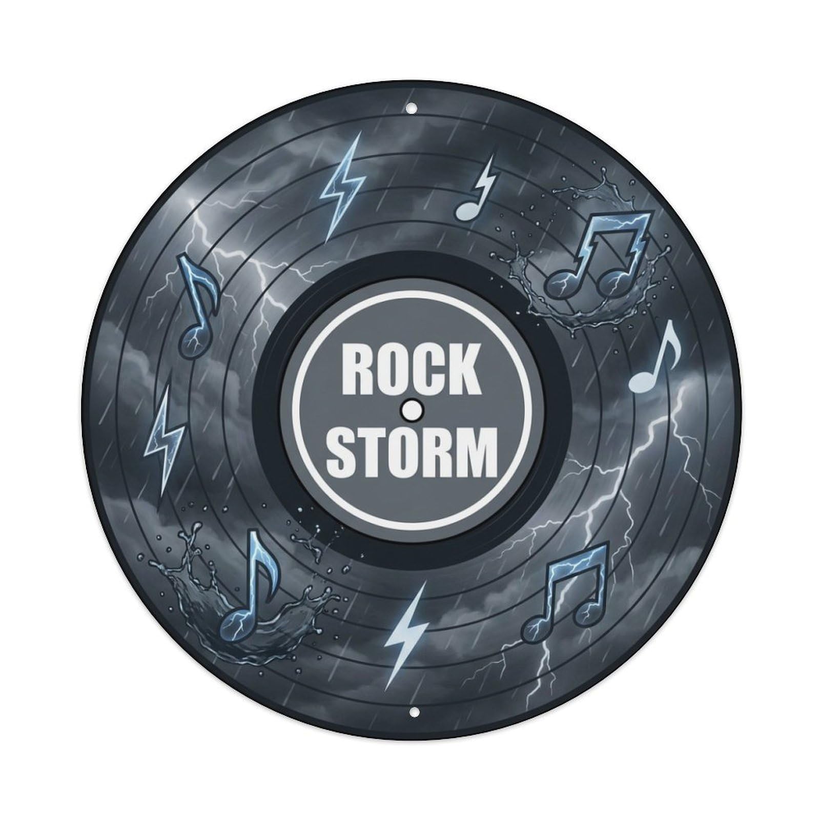 Rock Sound System Thunder Grey Vinyl Records Metal Tin Sign