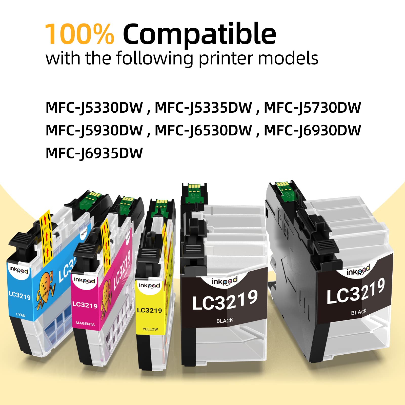 Cartouches D'encre XL Compatibles Brother LC3219 Pour MFC-J5330DW, J6535DW Etc.