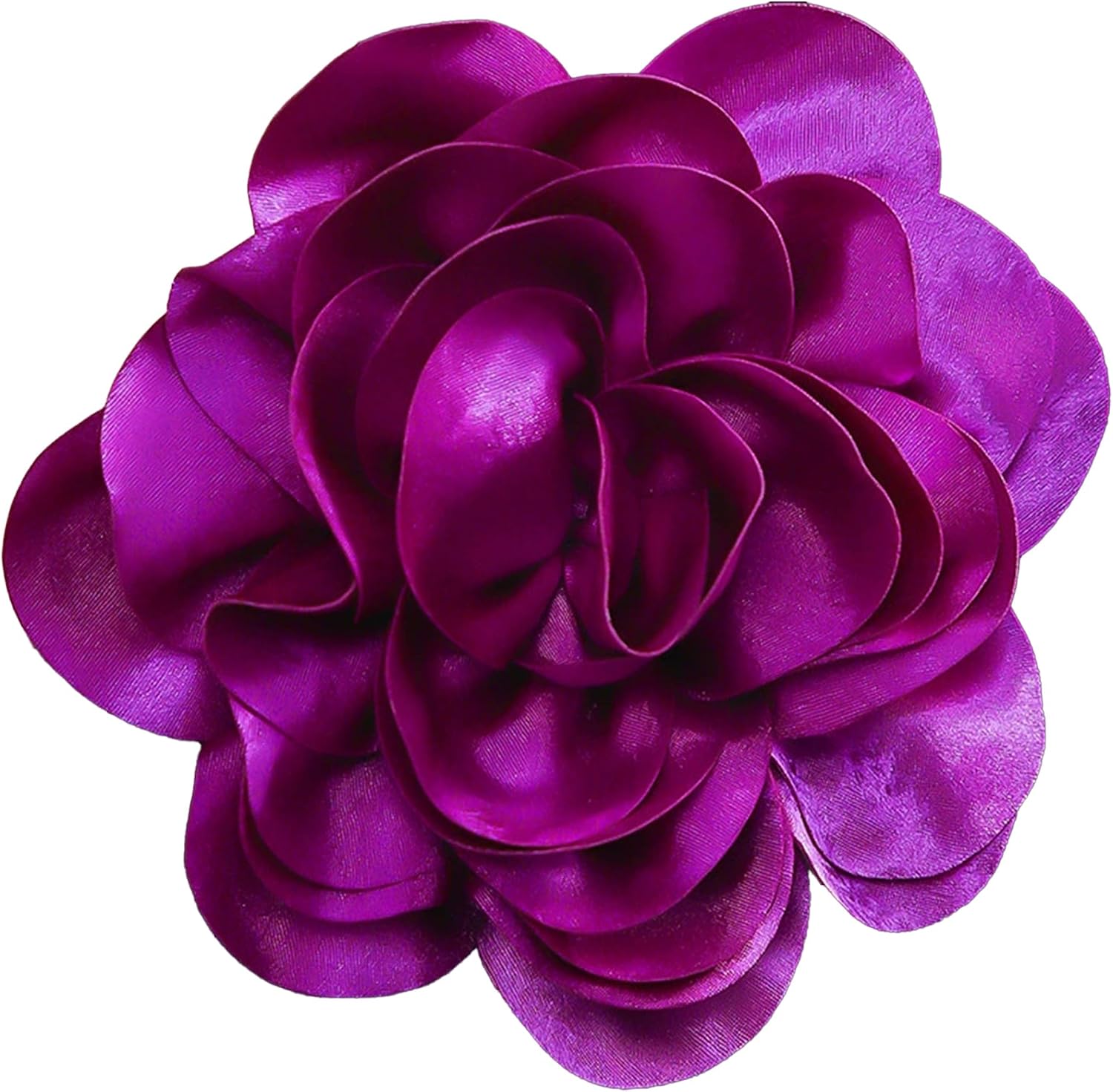 Satin Fabric Camellia Flower, Handmade Floral Sewing Applique with 7.87In Large Size, Exquisite Floral Accent for Garments, Ideal for Weddings, Parties and Special Occasions
