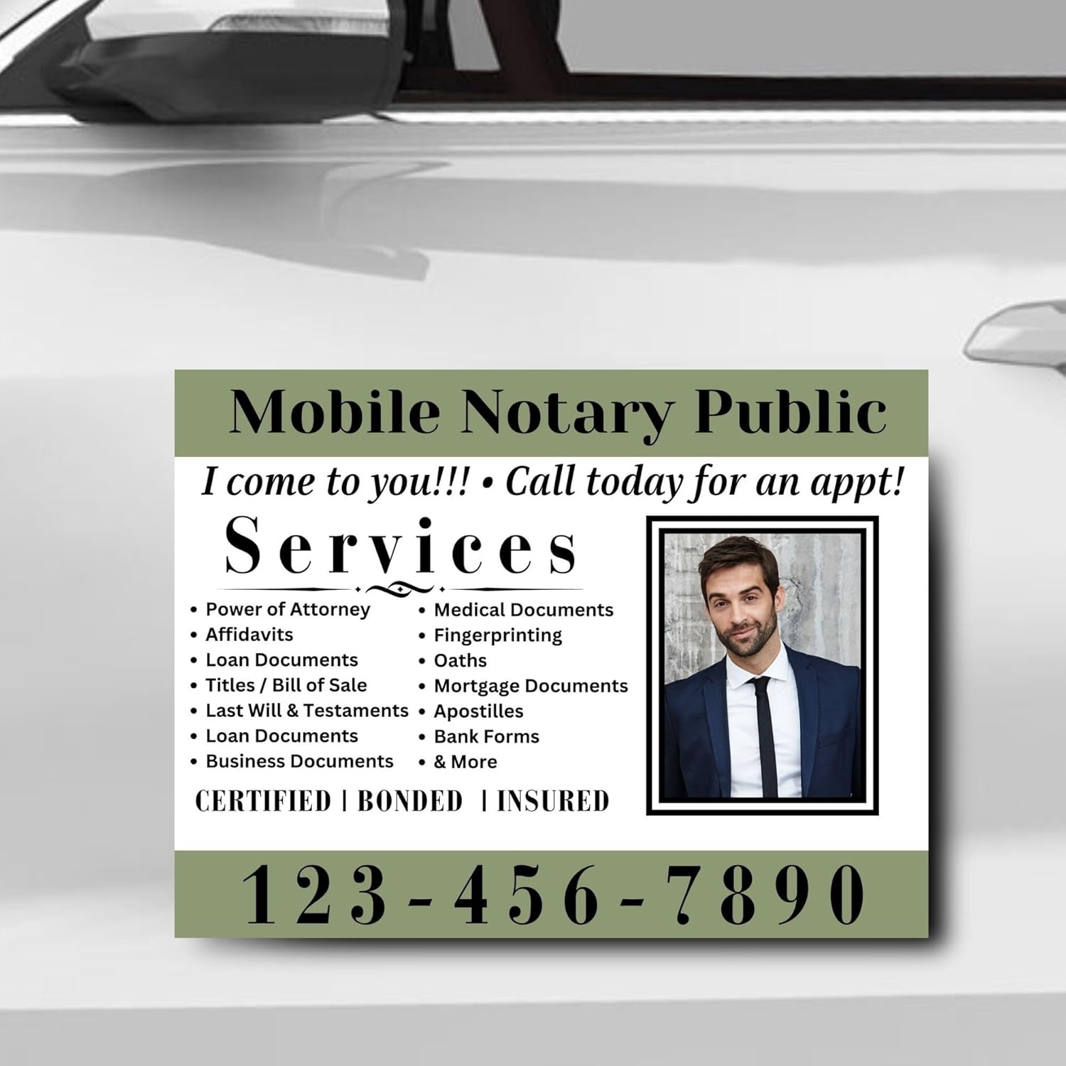 Generic 11thHouseGraphics Notary Public Car Magnets 18x24 | Custom 2 Pack | Mobile Notary | Loan Signing Agent | Design 007